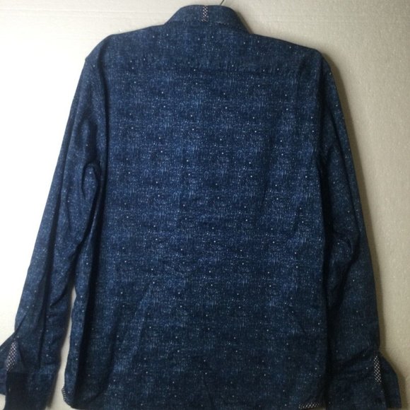 Robert Graham Shirt Mens Button Down Long Sleeve Large Blue W/purple Speckles - Picture 6 of 7